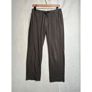REI Mens Fleece Pants Gray Brown Drawstring Elastic Waist Straight Leg Small